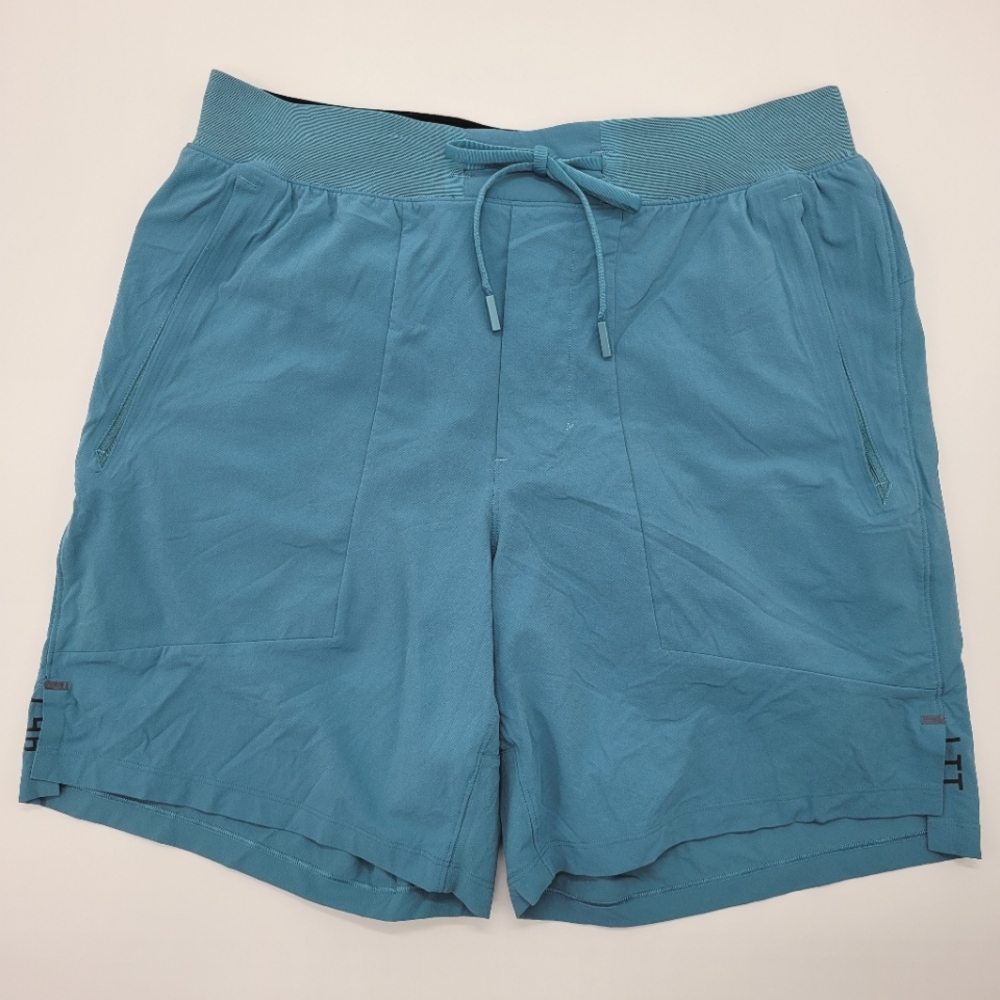 Lululemon LTT Shorts Lined Blue Pockets Drawstring LM7B64S Mens Size Medium
